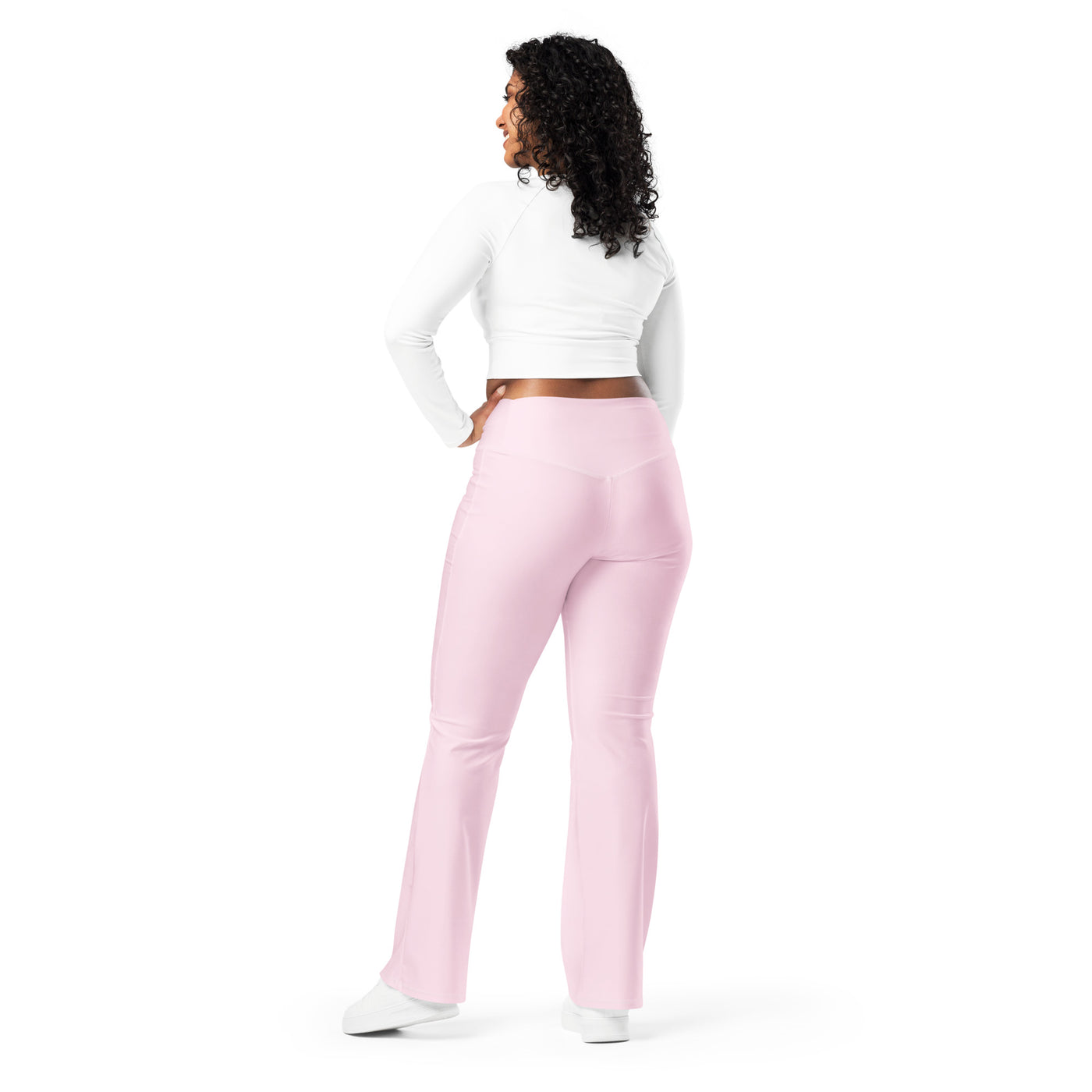 Cachy’s Urban high-waisted flared leggings for women, available in multiple colours, perfect for sporty and casual streetwear style