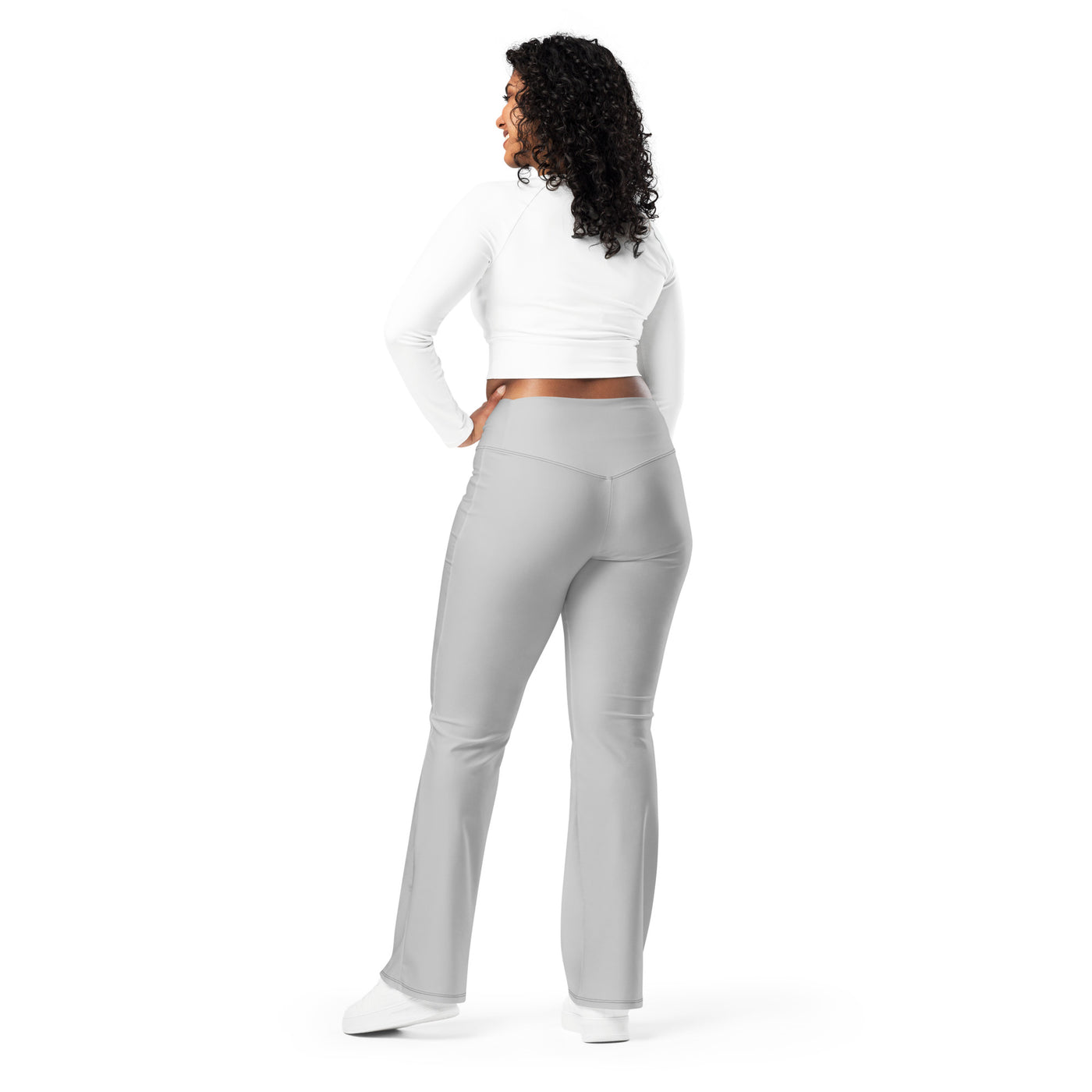 Cachy’s Urban high-waisted flared leggings for women, available in multiple colors, perfect for sporty and casual streetwear style