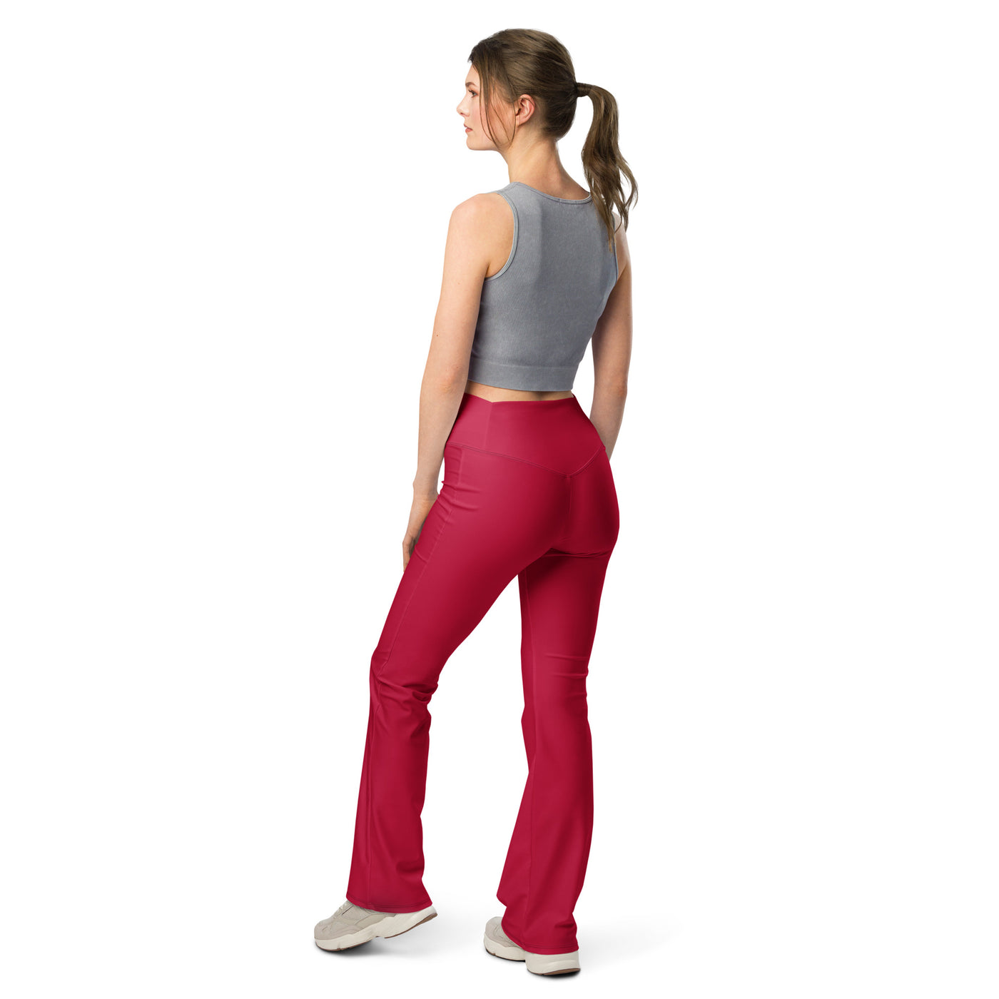 Cachy’s Urban high-waisted flared leggings for women, available in multiple colors, perfect for sporty and casual streetwear style