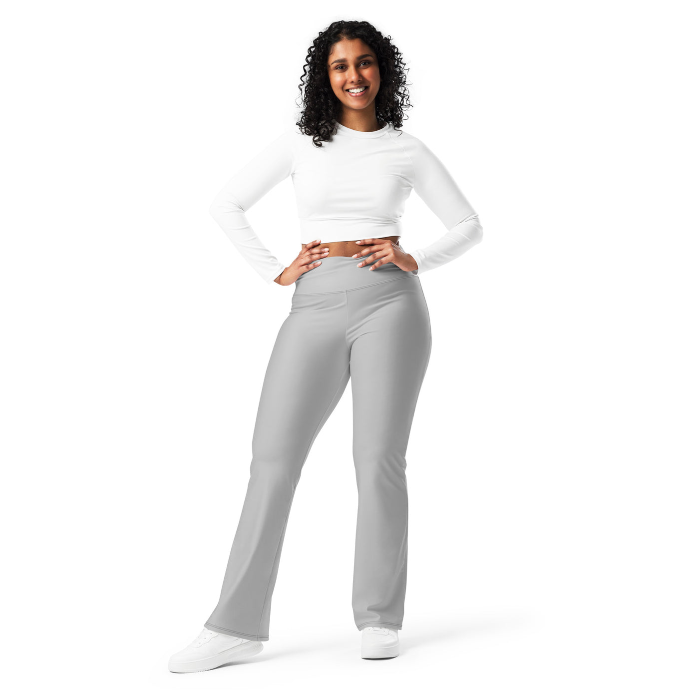 Cachy’s Urban high-waisted flared leggings for women, available in multiple colors, perfect for sporty and casual streetwear style