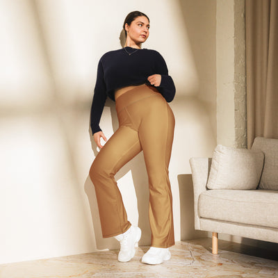 Cachy’s Urban high-waisted flared leggings for women, available in multiple colors, perfect for sporty and casual streetwear style