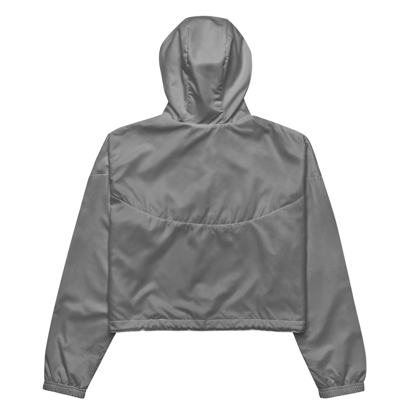 Cachy’s Urban grey cropped hooded jacket with minimalist black logo design