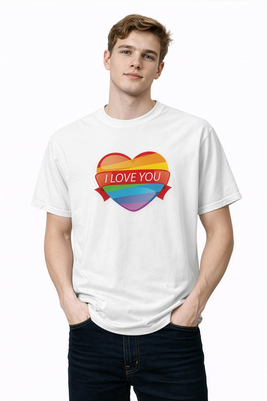 Unisex garment-dyed heavyweight t-shirt - I Love You