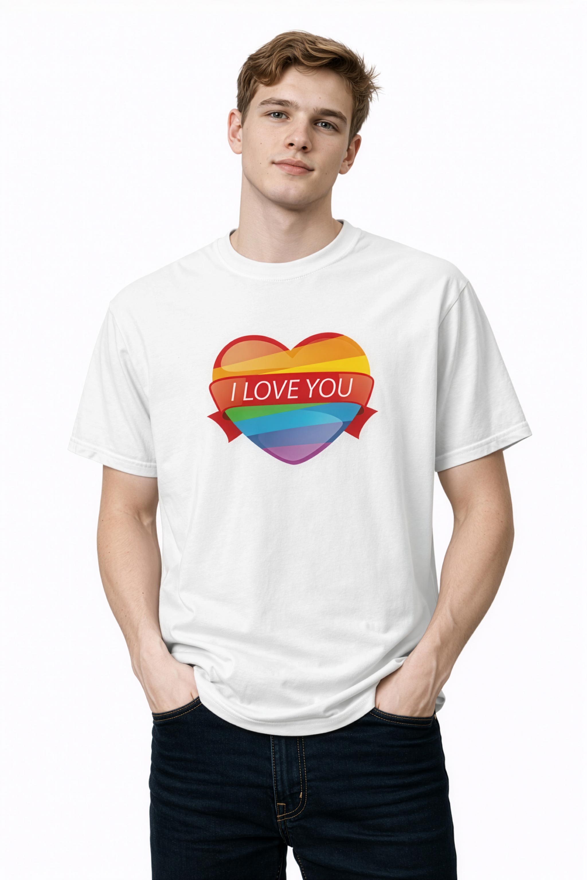Unisex garment-dyed heavyweight t-shirt - I Love You