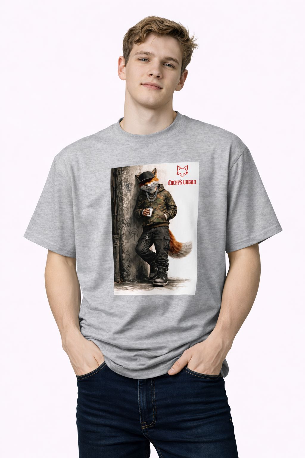 Unisex organic oversized high neck t-shirt