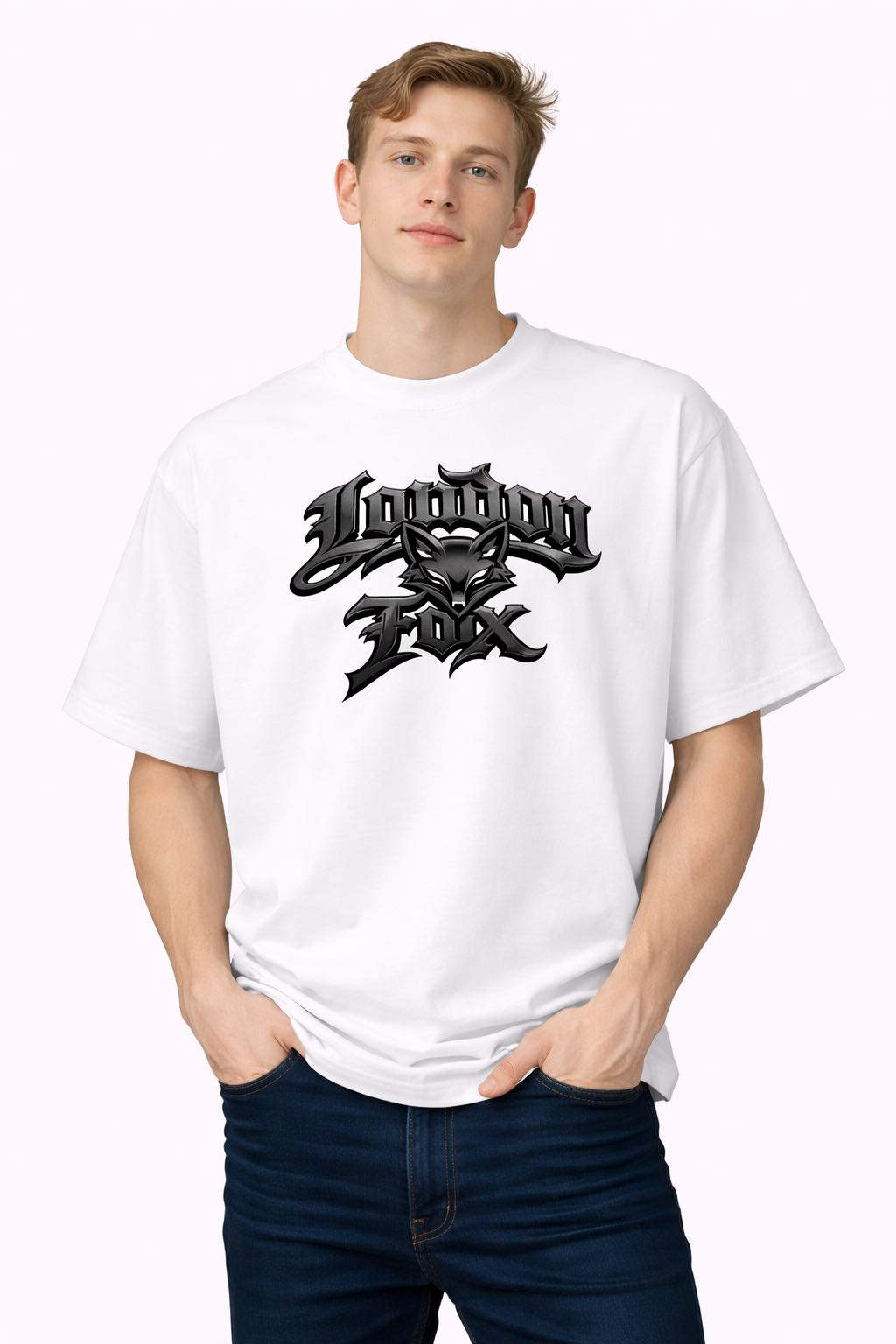 Unisex organic oversized high neck t-shirt
