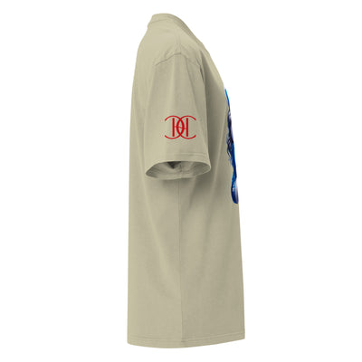 Camiseta oversized color beige putty con estampado de oso azul en el frente – Cachy’s Urban