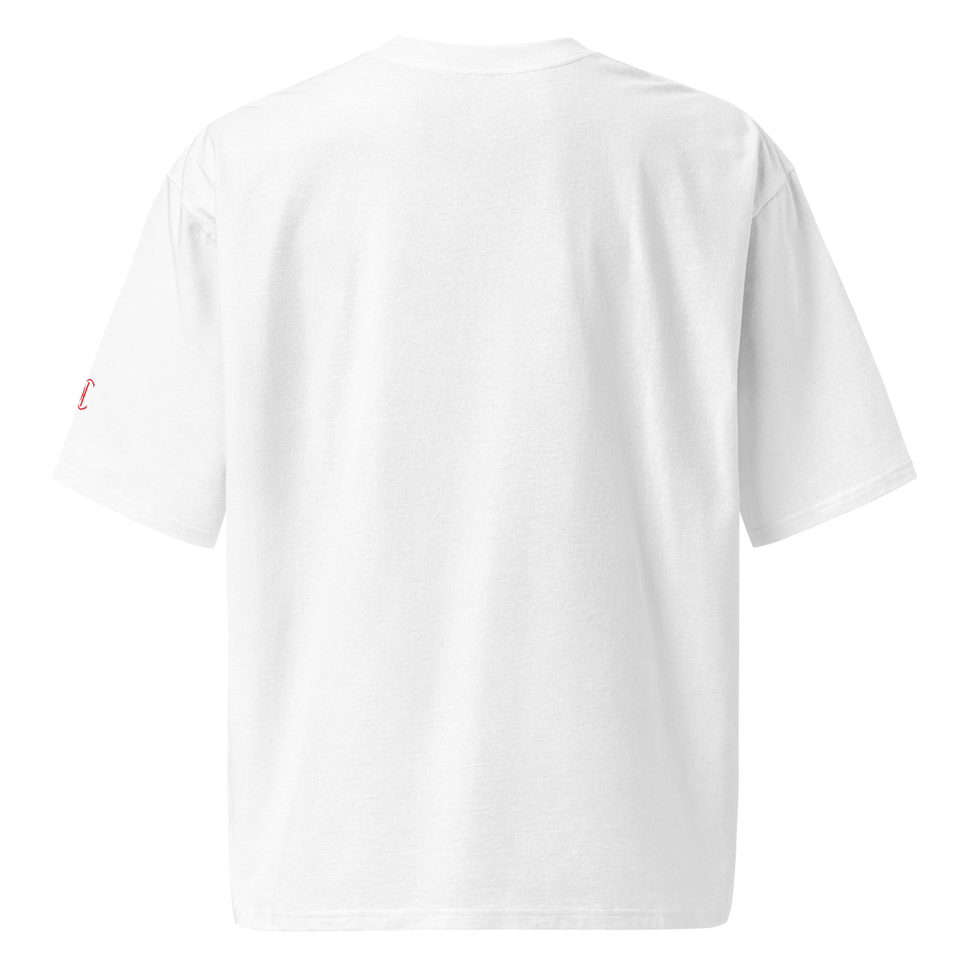 Cachy’s Urban white t-shirt with colourful carnival mask graphic and red logo text