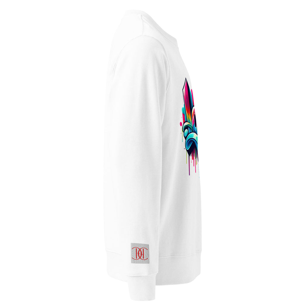 Cachy’s Urban white sweatshirt with colourful graffiti-style “Love” graphic print
