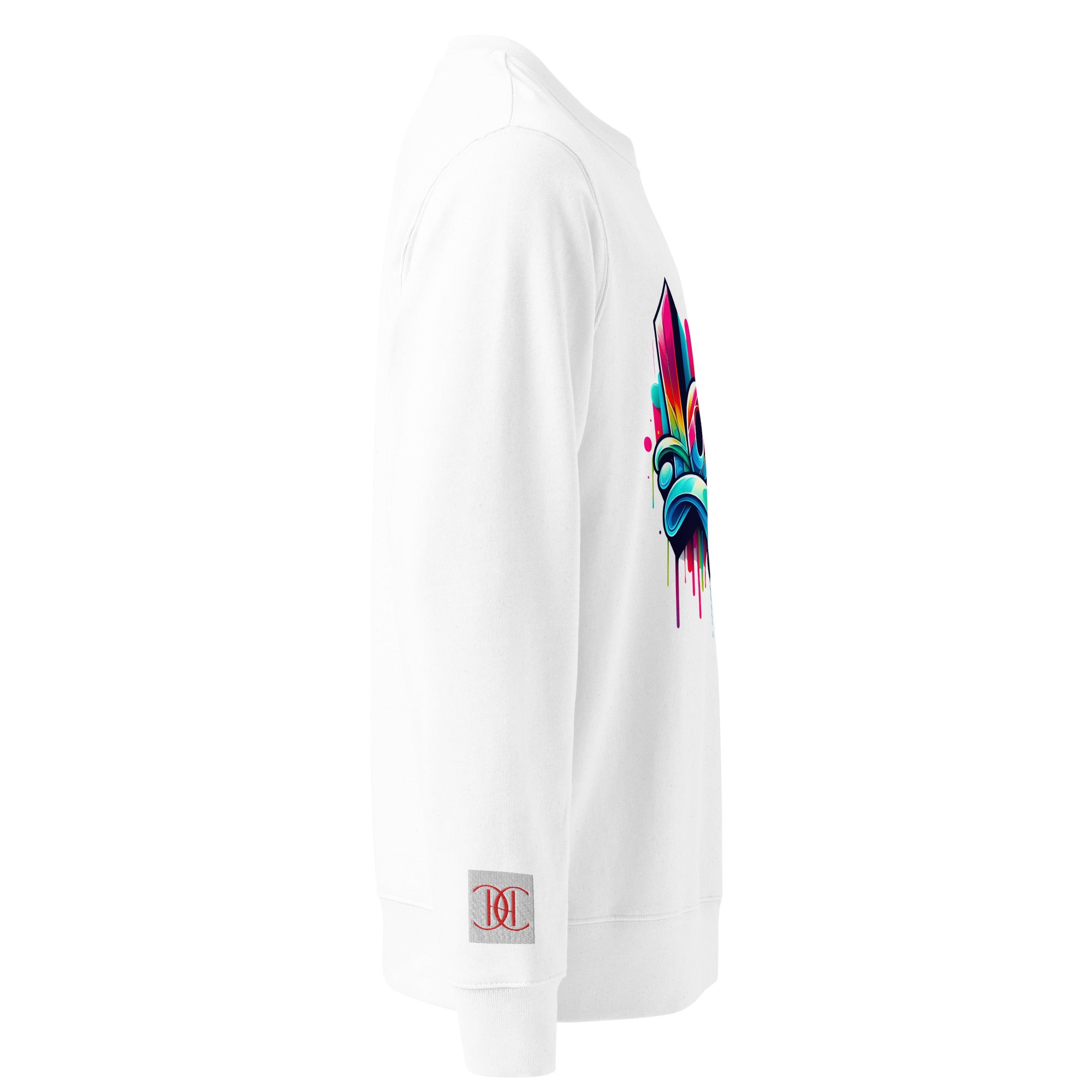 Cachy’s Urban white sweatshirt with colourful graffiti-style “Love” graphic print