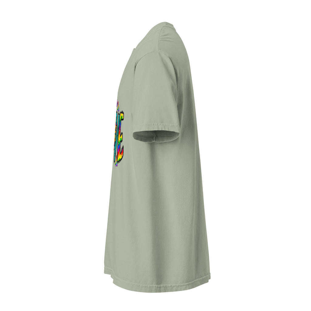 Cachy’s Urban t-shirt with colourful “Choose Love” graphic featuring sunflower and rainbow design