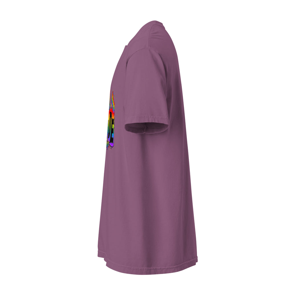 Cachy’s Urban white t-shirt with rainbow “Pride Tribe” graphic featuring flags and raised fist, available in multiple colours