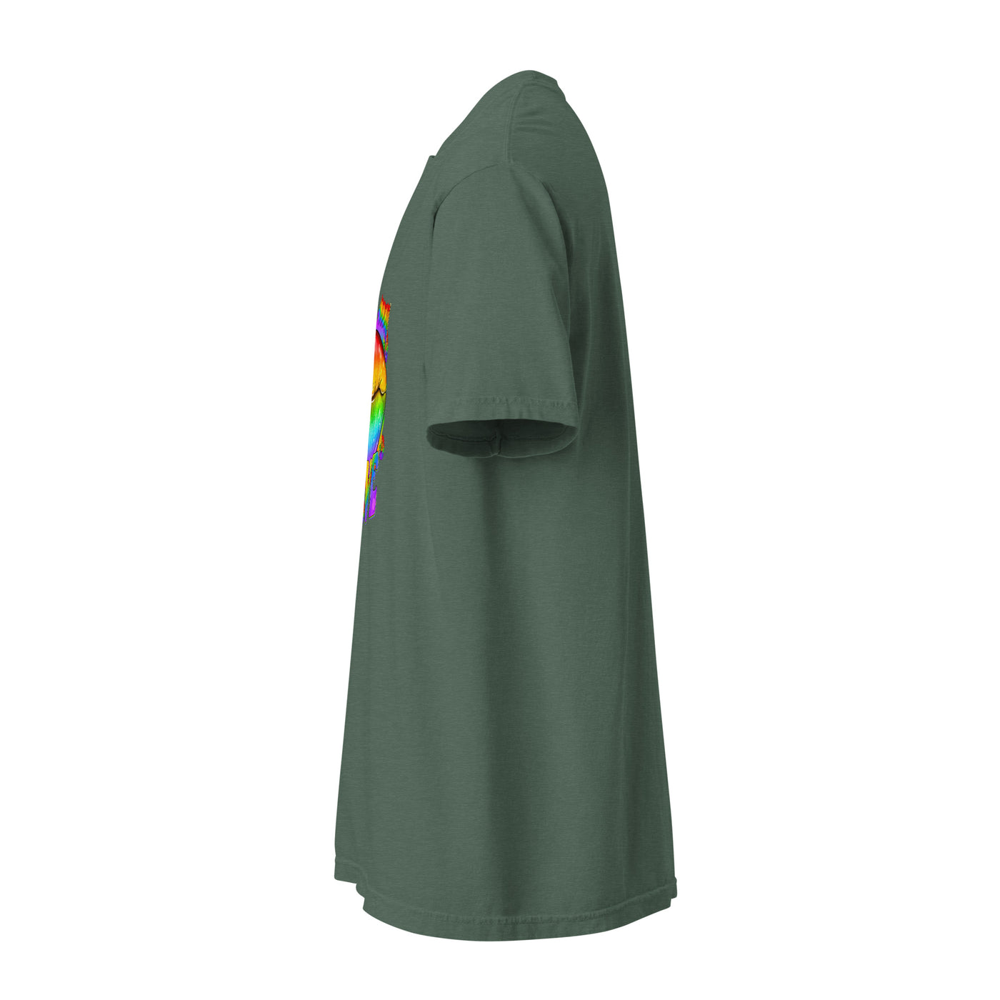 Cachy’s Urban white t-shirt with rainbow “Love” graphic featuring flags and raised fist, available in multiple colours