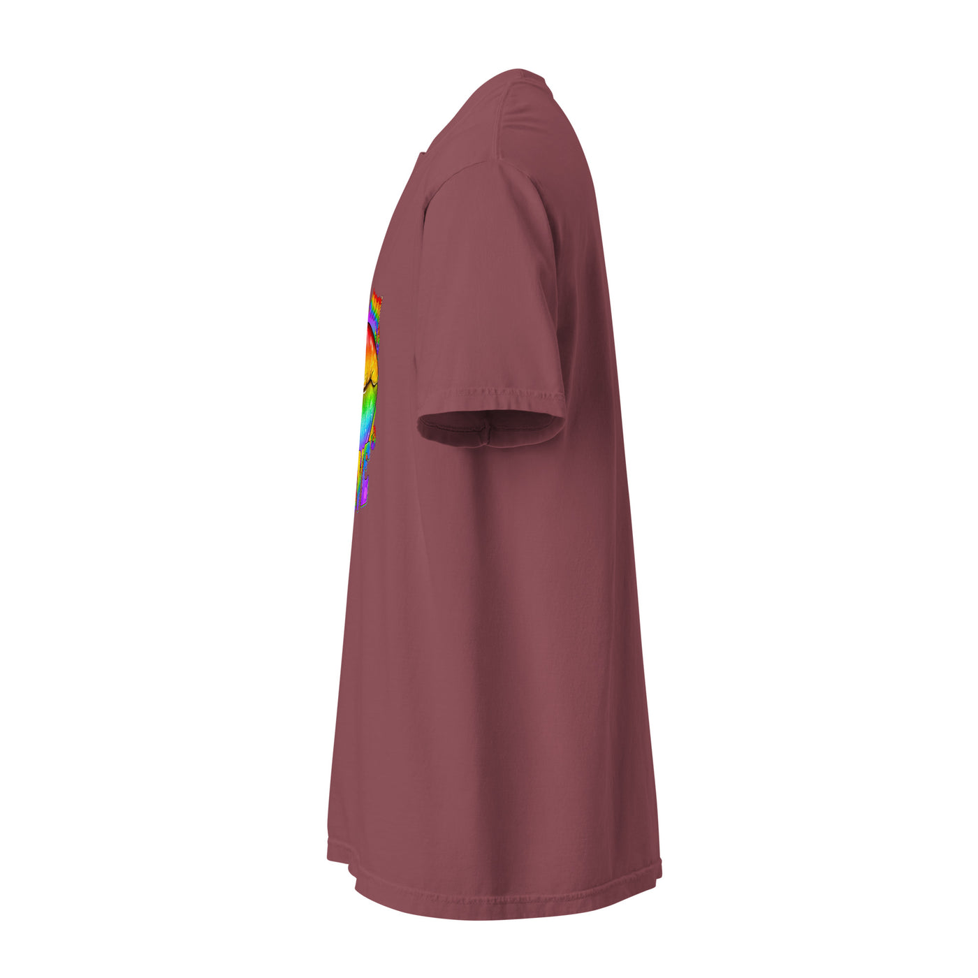 Cachy’s Urban white t-shirt with rainbow “Love” graphic featuring flags and raised fist, available in multiple colours