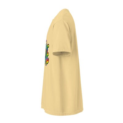 Cachy’s Urban t-shirt with colourful “Choose Love” graphic featuring sunflower and rainbow design