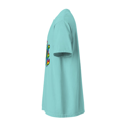 Cachy’s Urban t-shirt with colourful “Choose Love” graphic featuring sunflower and rainbow design