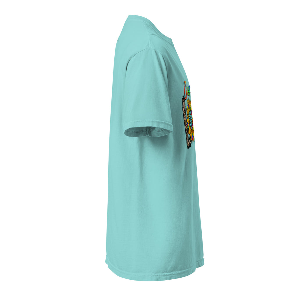 Cachy’s Urban t-shirt with colourful “Choose Love” graphic featuring sunflower and rainbow design