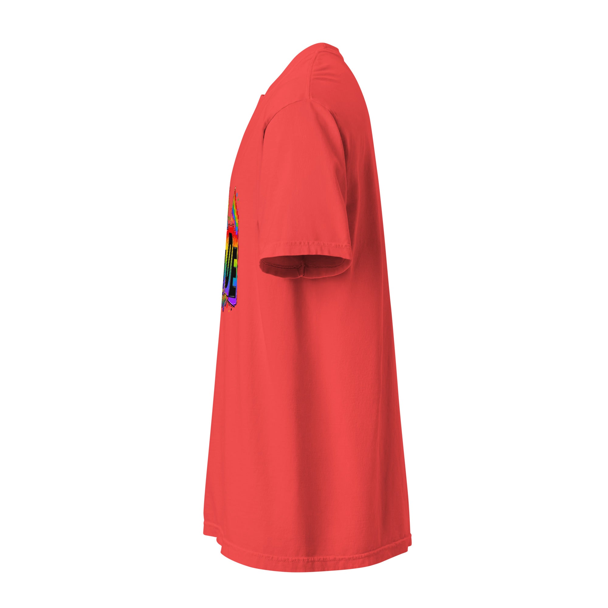 Cachy’s Urban white t-shirt with rainbow “Pride Tribe” graphic featuring flags and raised fist, available in multiple colours