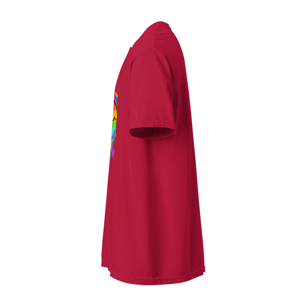 Cachy’s Urban t-shirt with rainbow “Love is Love” lips graphic design, available in multiple colours