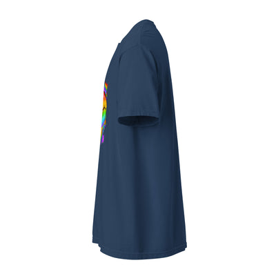 Cachy’s Urban t-shirt with rainbow “Love is Love” lips graphic design, available in multiple colours