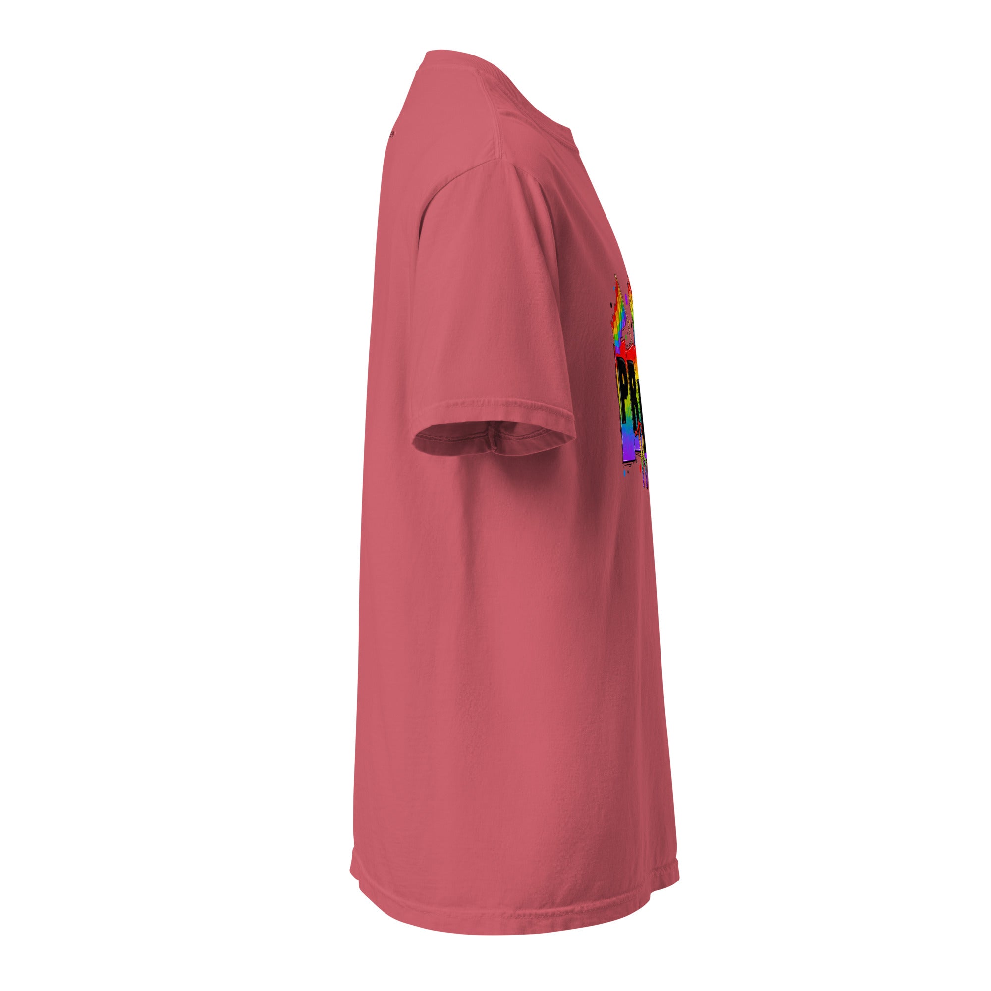 Cachy’s Urban white t-shirt with rainbow “Pride Tribe” graphic featuring flags and raised fist, available in multiple colours