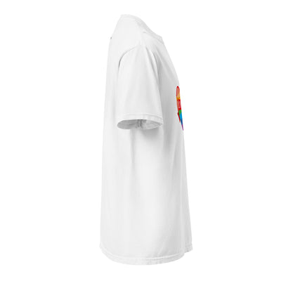 Cachy’s Urban white t-shirt with rainbow heart graphic and “I Love You” text, available in multiple colours