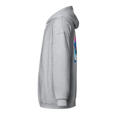 Cachy’s Urban hoodie with streetwear teddy bear in red hoodie and sneakers graphic design on the back