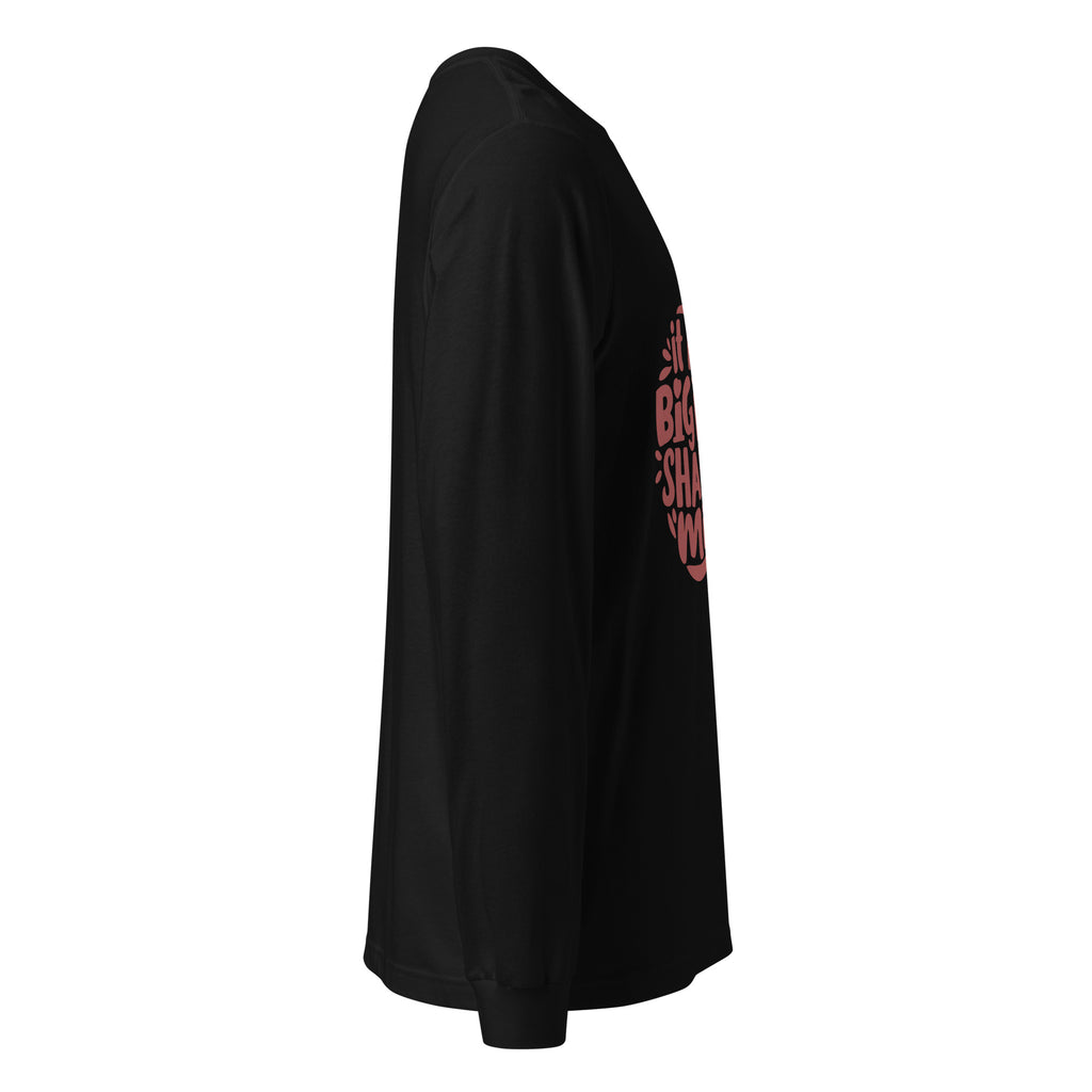 Cachy’s Urban white long-sleeve t-shirt with “It Takes a Big Heart to Shape Little Minds” apple graphic print, available in multiple colours