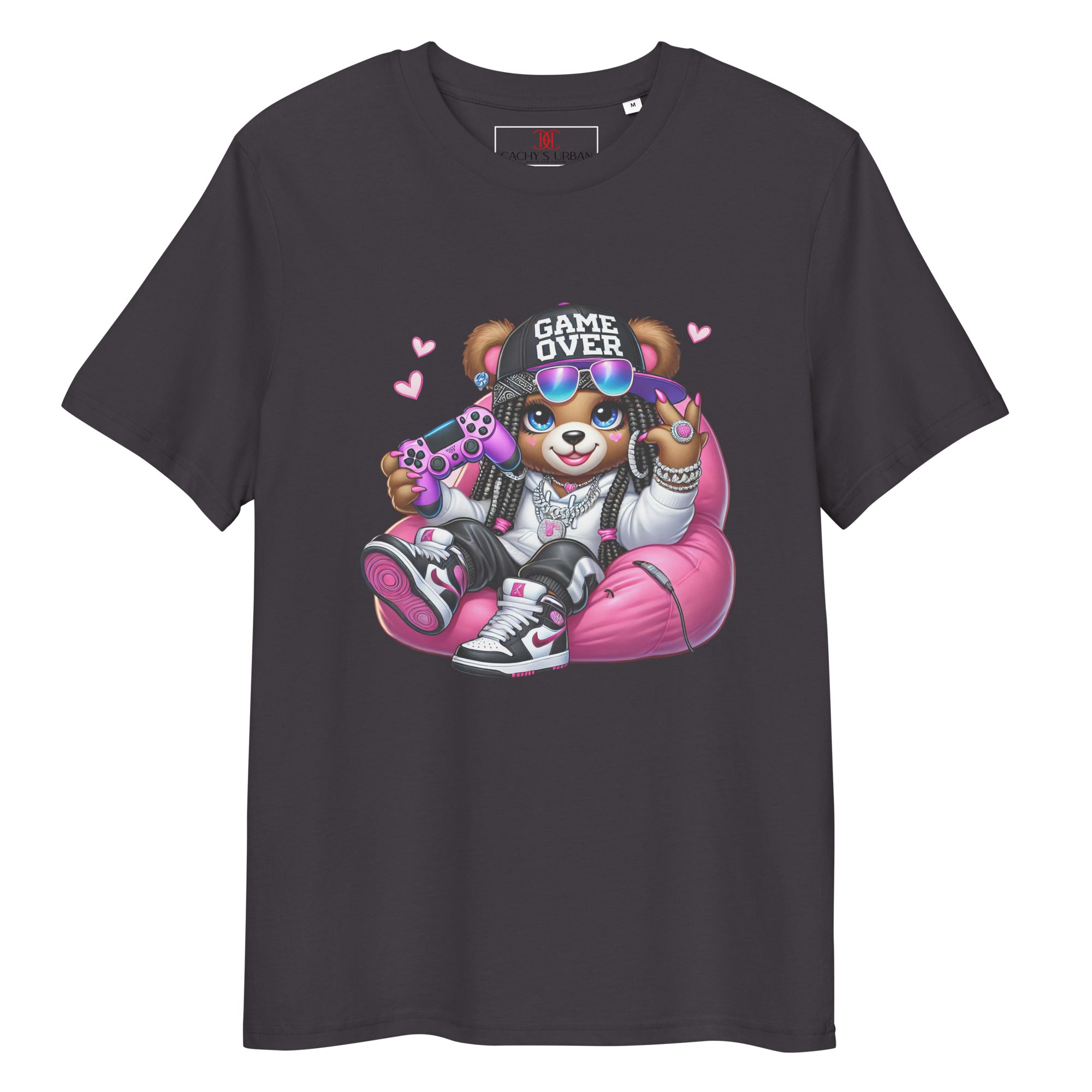 Cachy’s Urban t-shirt with gamer bear “Game Over” graphic print in urban streetwear style