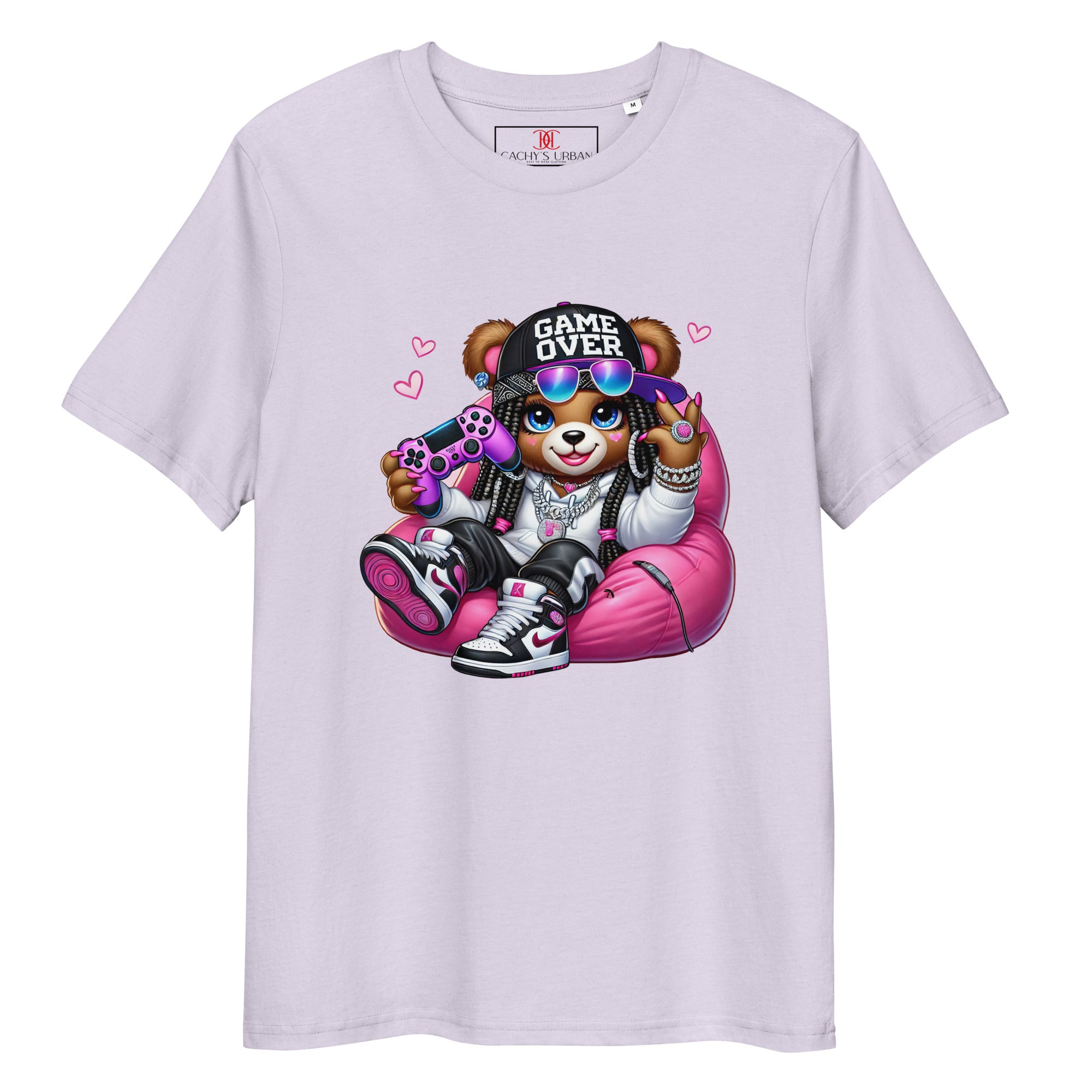 Cachy’s Urban t-shirt with gamer bear “Game Over” graphic print in urban streetwear style