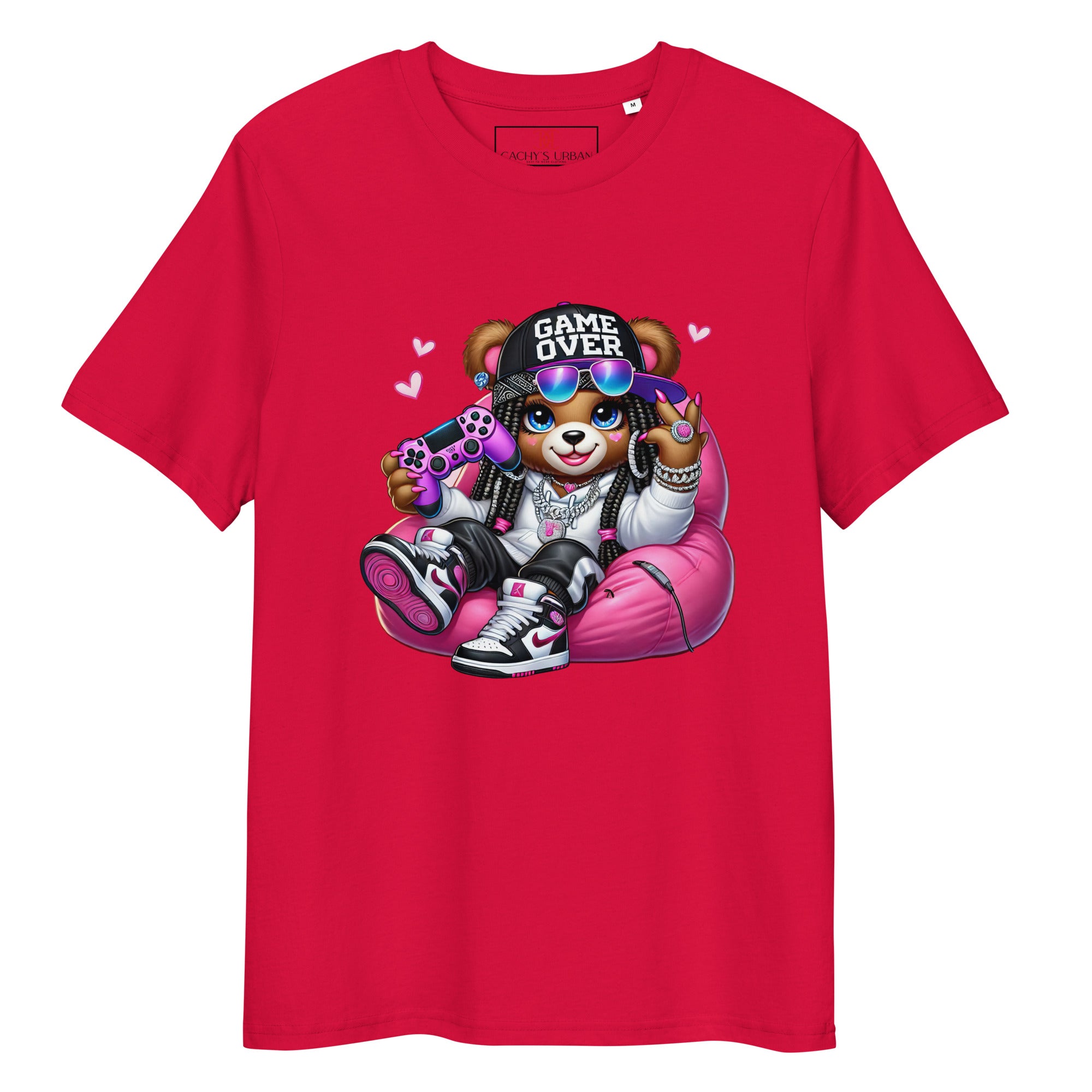 Cachy’s Urban t-shirt with gamer bear “Game Over” graphic print in urban streetwear style