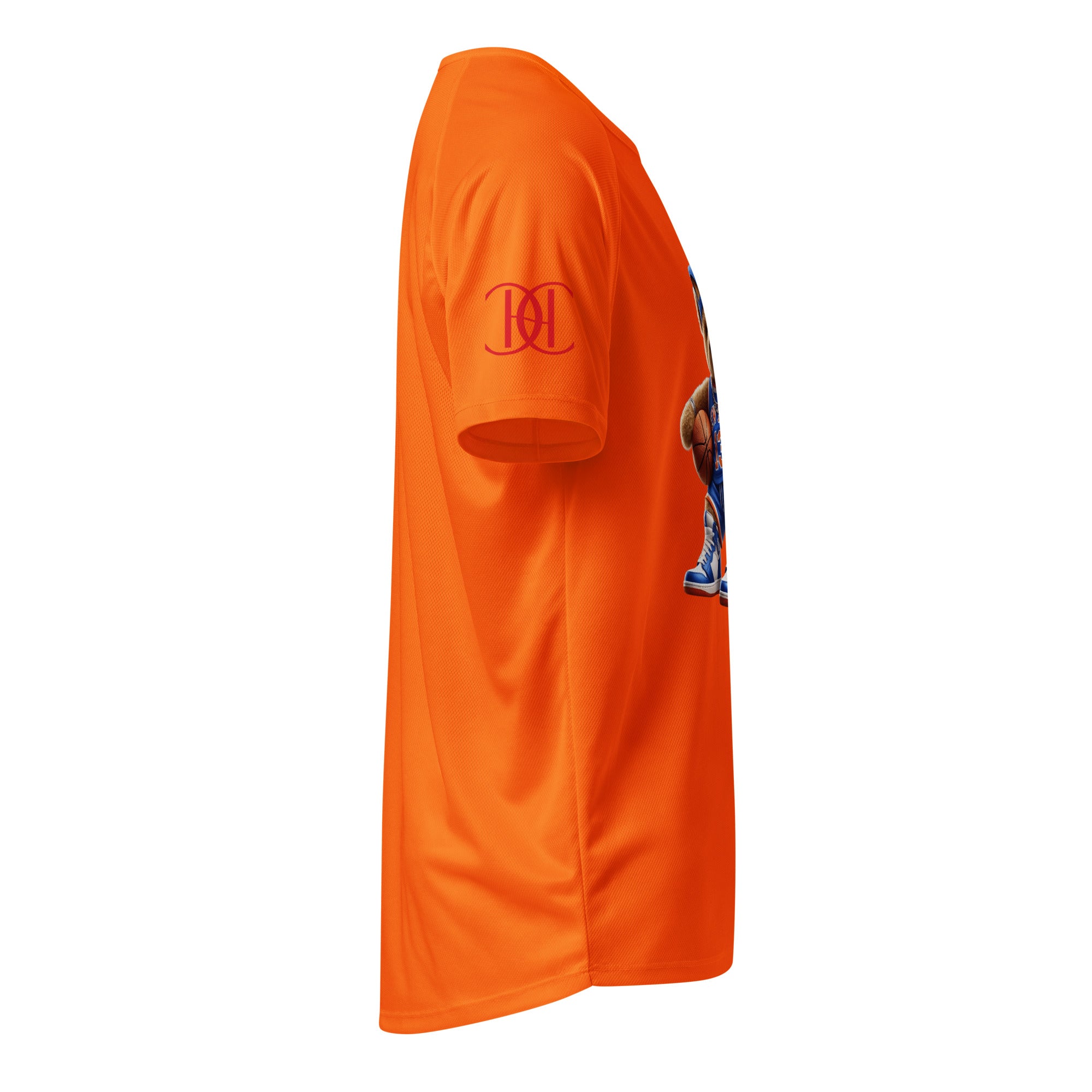 Cachy’s Urban sports t-shirt with basketball teddy bear graphic in New York jersey and sneakers design