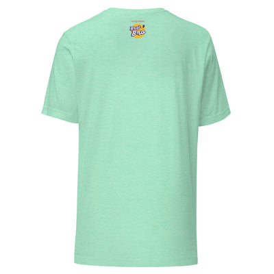 Cachy’s Urban green t-shirt with “Best Bro” graphic print in yellow and purple urban streetwear style