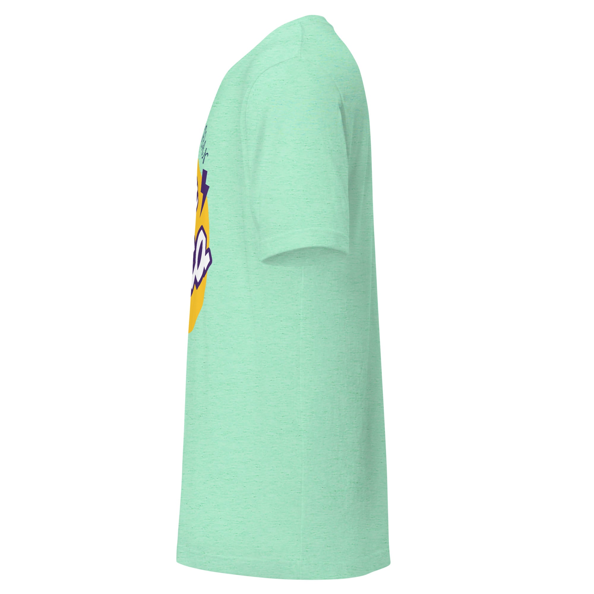 Cachy’s Urban green t-shirt with “Best Bro” graphic print in yellow and purple urban streetwear style