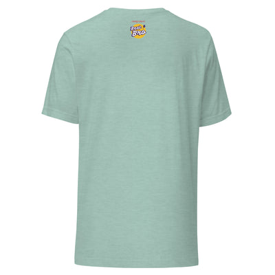 Cachy’s Urban green t-shirt with “Best Bro” graphic print in yellow and purple urban streetwear style