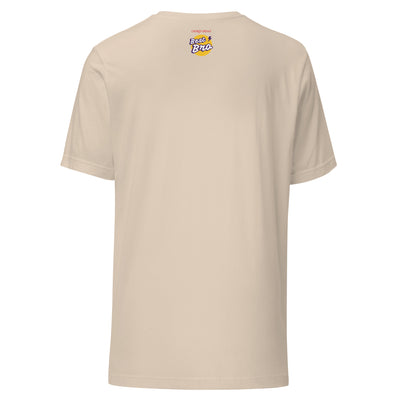 Cachy’s Urban brown t-shirt with “Best Bro” graphic print in yellow and purple urban streetwear style