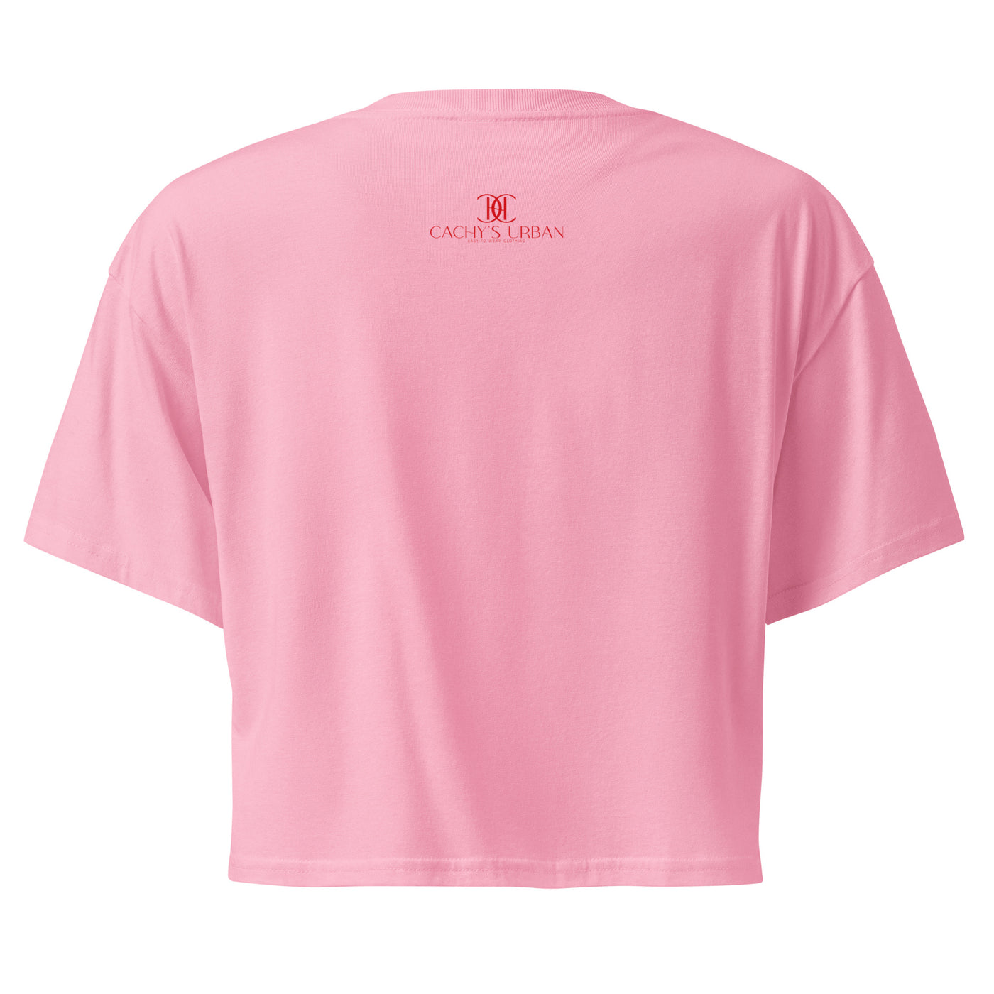 Cachy’s Urban cropped t-shirt with “It Takes a Big Heart to Shape Little Minds” apple graphic print, available in multiple colours