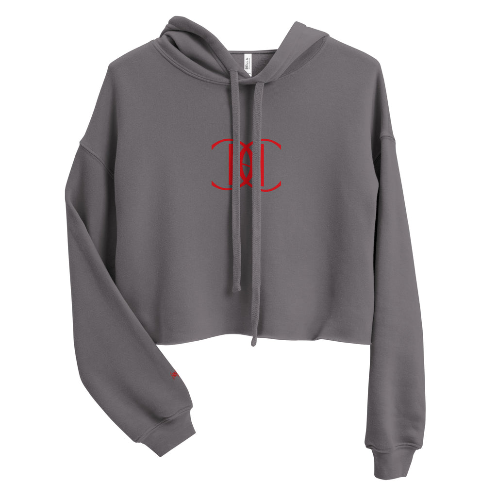 Cropped hoodie with Cachy’s Urban logo on the chest