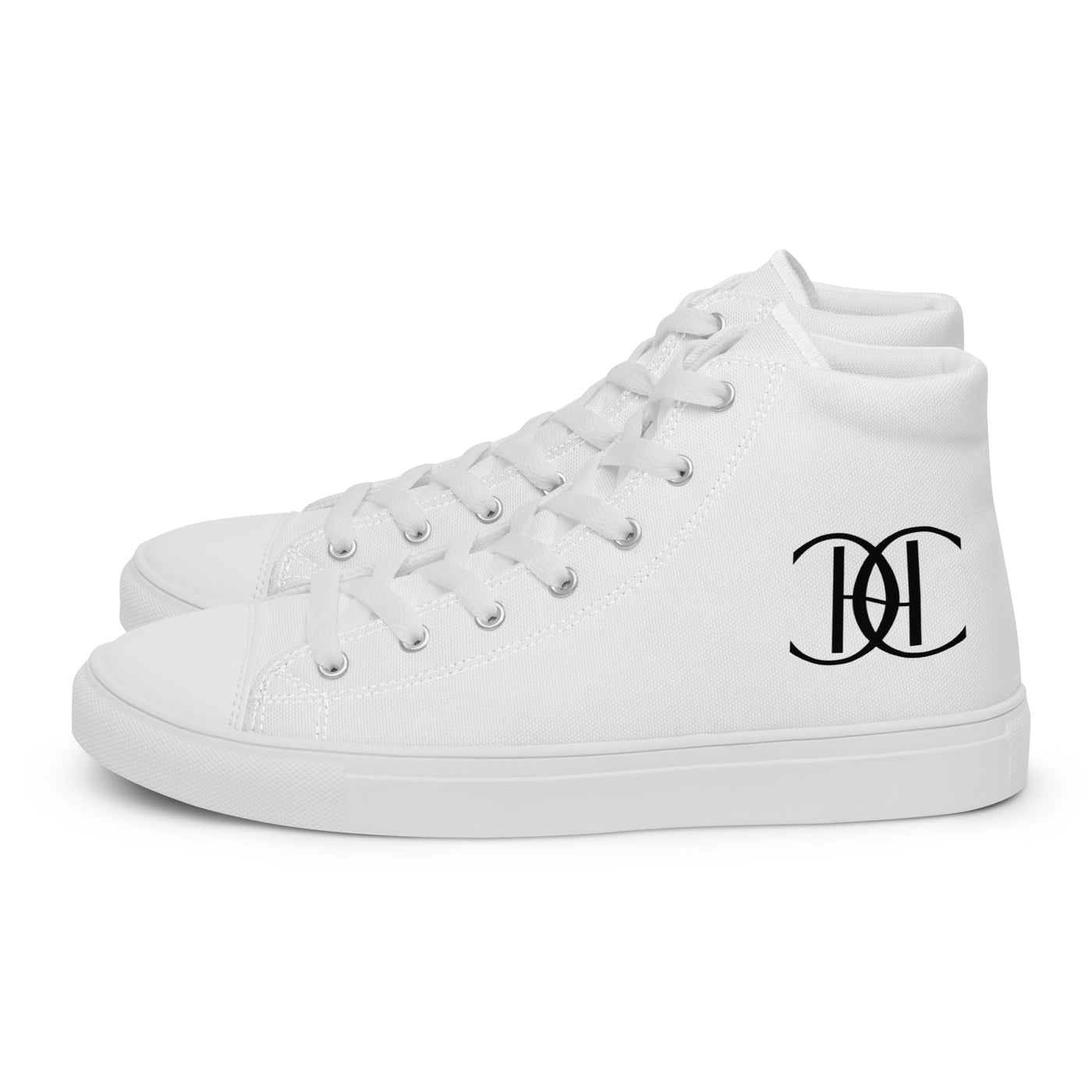 White high-top sneakers with black Cachy’s Urban logo and bold red heart design, available in multiple colours